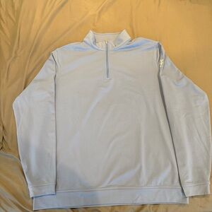 Peter Millar Men's XL Quarter Zip Light Blue Golf Pullover Preppy 1/4 Zip